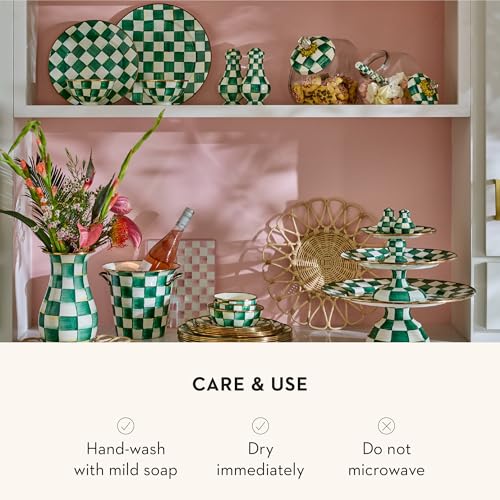 Enamel Colander (Large / Emerald Check)