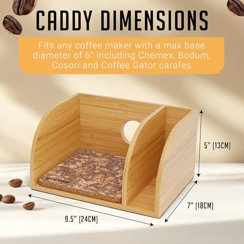 Pour Over Caddy with Lid for Chemex Bodum Cosori Coffee Makers Cork (Cork-1)
