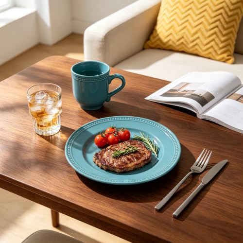 HomeVSS 20 PC Pearl Dots Stoneware Dinnerware Set