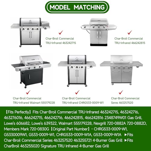 17" Stainless Steel Grill Grate for Charbroil Tru Infrared Grill Replacement Parts 463242715 463242716 463276016 466242715 466242716 (17" D x 28.5" W)