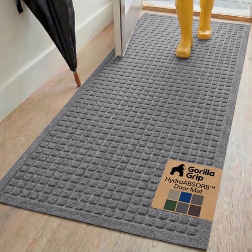 HydroABSORB Door Mat for Indoor Outdoor Use (Grey / 72" X 24")