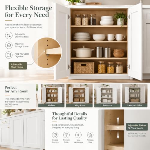 Wall Mounted Cabinet (Origami White / 42" W x 12" D x 30" H)