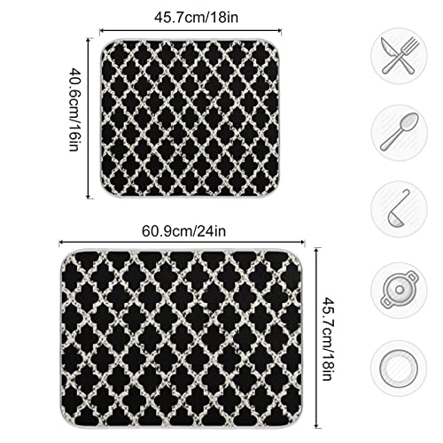 Super Absorbent Dish Drying Mat (Geometry Texture Classic Modern / 18" x 24")