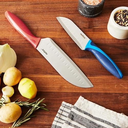 2 Piece Santoku Knife Set with Sheath Covers (2 Piece Santoku ValueKnife Set)