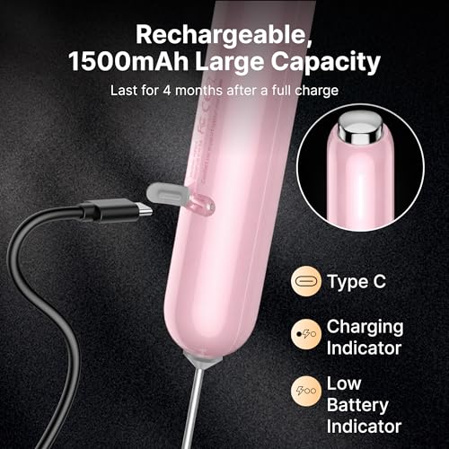 InstaWhisk Milk Frother with Variable Speed (Pink / Rechargeable)