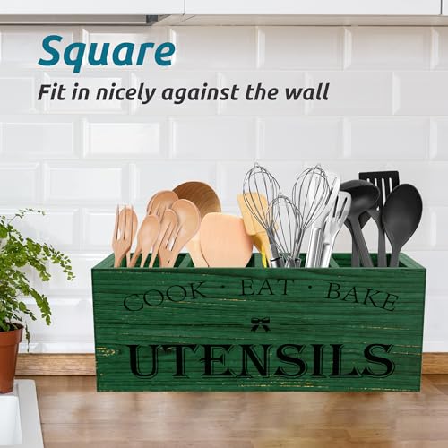 Extra Large Utensil Holder Countertop for Kitchen Counter (Green)