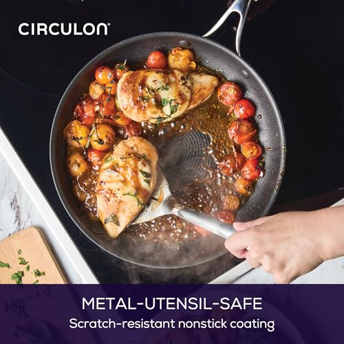 C1 Series Clad Stainless Steel with ScratchDefense Technology Cookware Nonstick Induction Frying Pan (12.5-Inch)