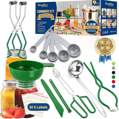 Canning Supplies Starter Kit (9-Pcs Set / DeGreen)