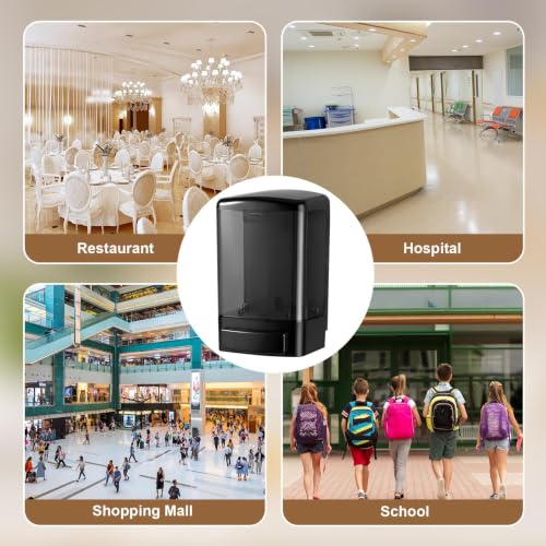 10 Pcs Wall Mounted Soap Dispenser (All Black / 33.8 oz 1000 ml)