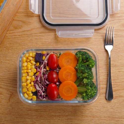 5Pack 22oz Glass Storage Containers with Lids (Green / 22oz)