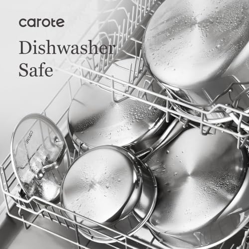 30 PCS Tri Ply Stainless Steel Cookware Set (Silver / 30 PCS)