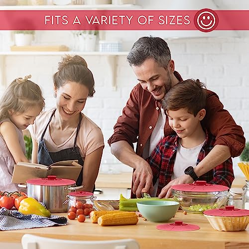 Silicone Bowl Lids Red (5 Piece / Red)