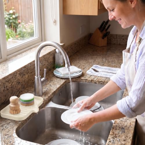 Silicone Soap Dish with Drain Spout (Tapioca / M(9.6"×5.3"))