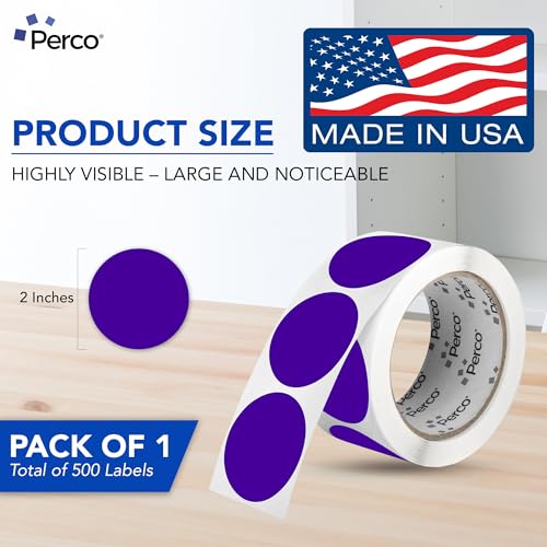 Purple Round Circle Dot Sticker 2 (Purple / 2 Inch)