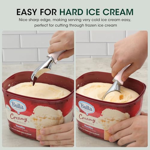 Premium Heavy Duty Ice Cream Scoop with Ergonomic Grip Handle