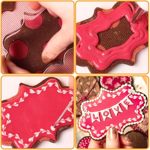 Frame Cookie Cutters Large Size 8Pcs for Baking Daily Holiday (Large Frame 8Pcs)