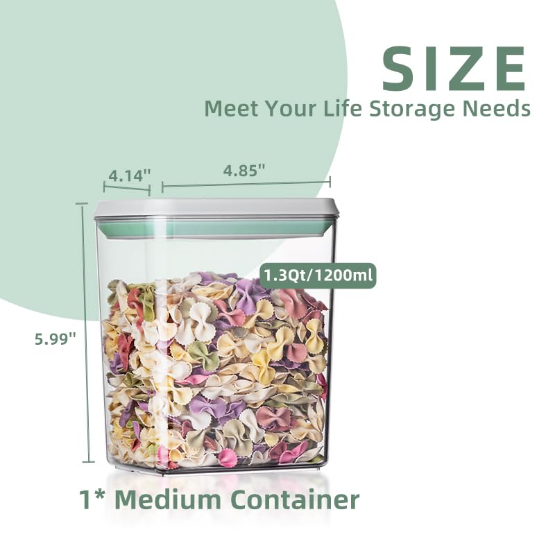 Pop Airtight Food Storage Containers with Lids (1200ml x 3)
