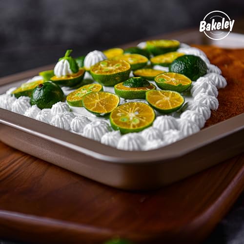 10 Inch Rectangular Baking Pan 2 Pack Carbon Steel Tray for Oven Roasting (10" Shallow Rectangle 2Pcs)