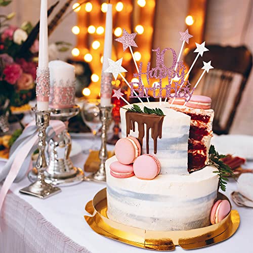 Rose Gold 10th Birthday Cake Topper (7 Count)