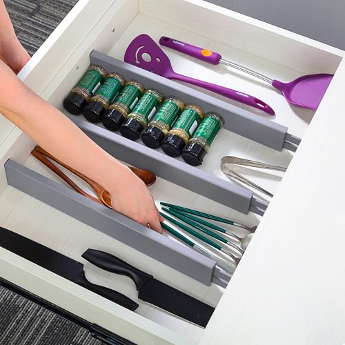 Kitchen Drawer Dividers Large (Lavender Gray / 2.4"H, Large)
