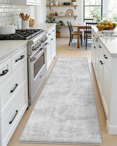 Kitchen Floor Mats Cushioned Anti Fatigue Runner (Light Grey / 59"L x 23"W x 0.4"Th)