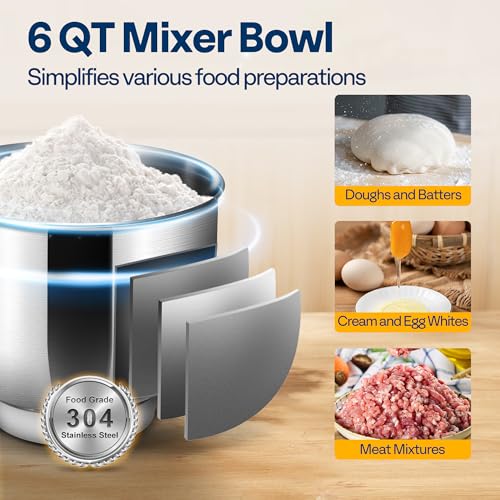 3-in-1 Stand Mixer, 6-Quart Tilt-Head Mixer, 10 Speeds, Black (3-in-1 / Black)