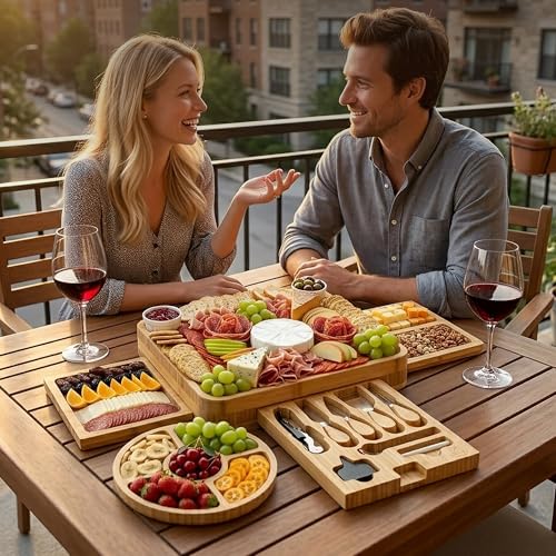 Premium Bamboo Cheese Board Set (Deluxe Set)