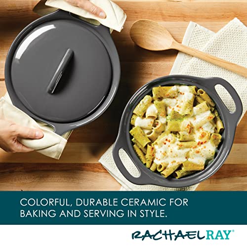 Solid Glazed Ceramics Casserole Bakeware (Gray)
