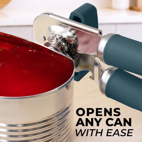 Stainless Steel Swing Open Manual Can Opener Comfortable Grip (Green / Swing Open)