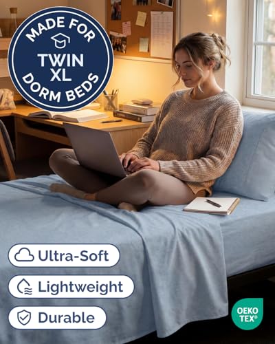 Twin XL 3 Piece Sheet Set (39 - Heathered Blue / Twin XL)