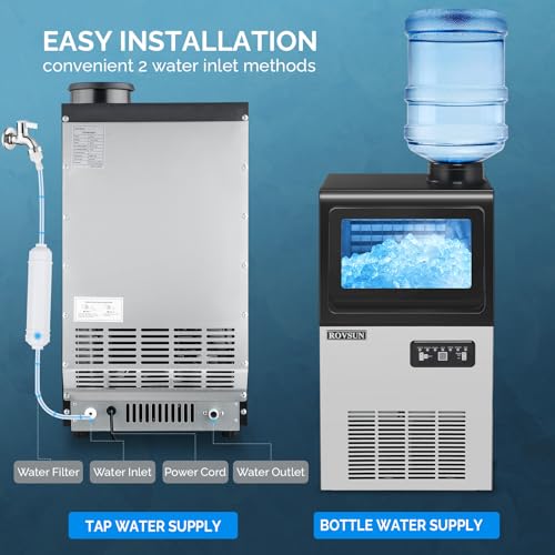 90LBS 24H Ice Maker Machine with 2 Water Inlets (90LB)