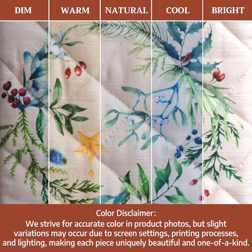 Maison d'Hermine Oven Gloves 100% Cotton Oven Mitt (100 - Holly Time / 7.5" x 13" (Oven Mitt))