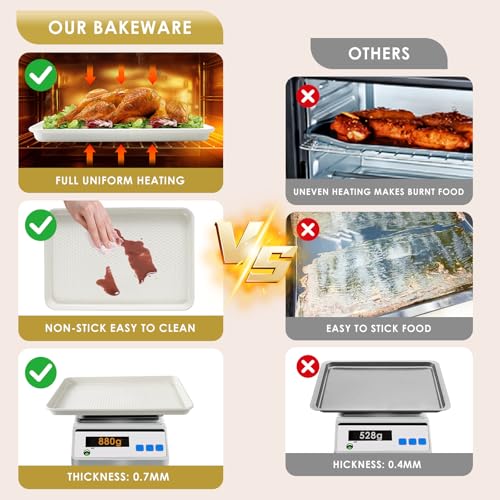 Baking Sheet Pan Set of 3 (Textured White)