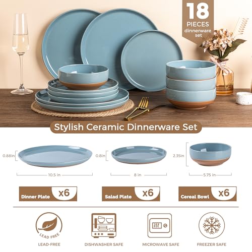 Dinnerware Sets for 6 (Stone Blue / Service For 6(18Pcs))