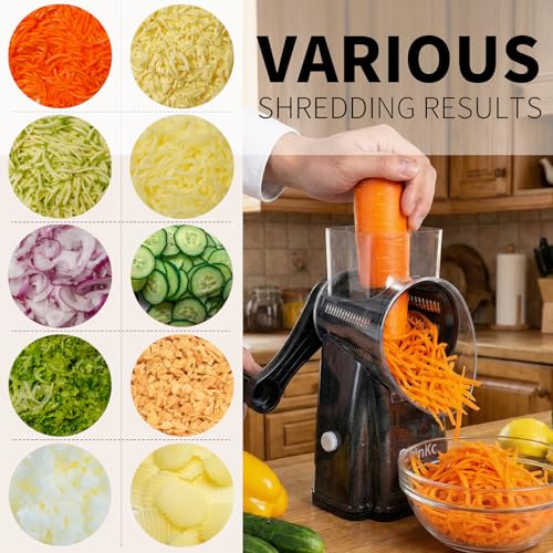 Upgrade Rotary Cheese Grater Shredder with Handle (016)