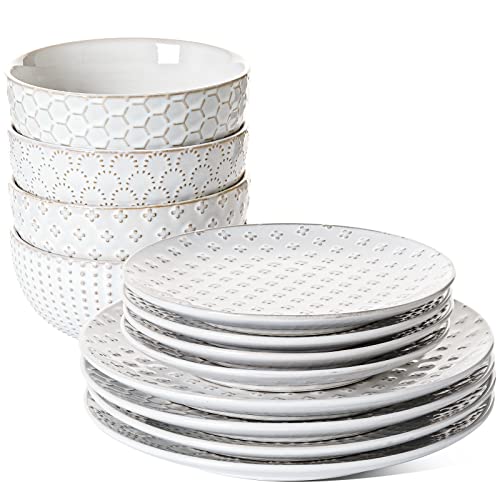 Ceramic Dishes Set for 4 (Dinnerware 12 pieces)