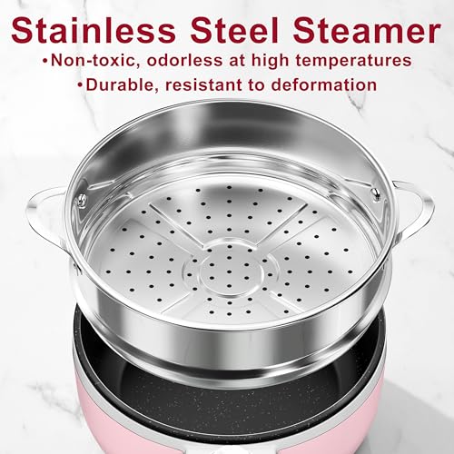 Electric Pot with Steamer (1.5 L (With Steamer) / Pink 2)