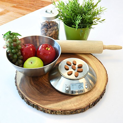 Food Scale with Bowl (Stainless Steel-Silver / 11lb / 11lb)