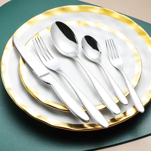 Silverware Set with Steak Knives (Mirror silver with Steak Knives)