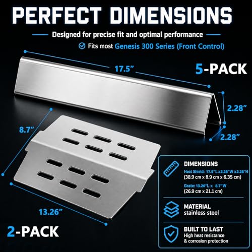 Grill Parts for Weber Genesis E310 E330 S330 S310 300 Series Grills (17.5" x 2.25" x 2.376" - 7620 Genesis 300)