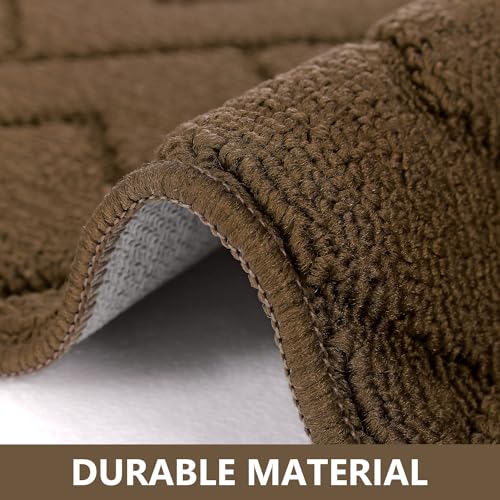 Kitchen Runner Rug (Dark Brown / 20"x48"+20"x32")