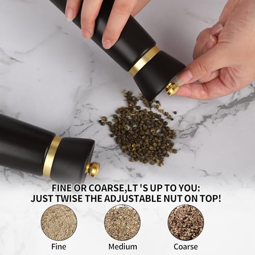 Wooden Salt and Pepper Grinder Set (BLACK 7”2PC)