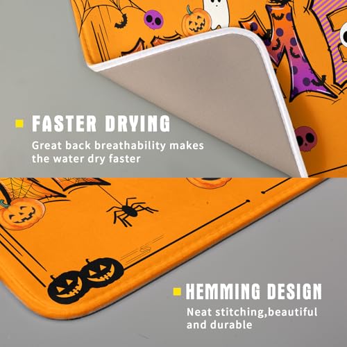 Holiday Decoration Dish Drying Mats for Kitchen Counter Funny Home Style Coffee Mat (Funny Home Orange / 18" x 16")