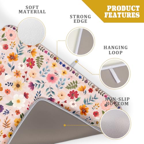 Spring Flowers Dish Drying Mat (Wildflowers Pink / 24" x 18")