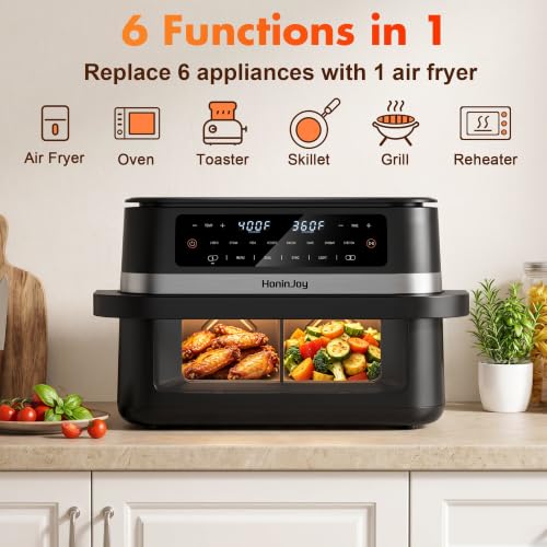 12QT Dual Basket Air Fryers with Dvider & 50PCS Paper Liners (12 Quart)