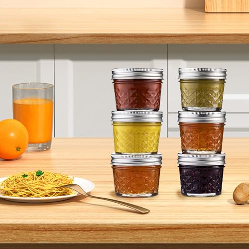 3.4oz 100ml Glass Mason Jars 6 Pack (3.4 oz)