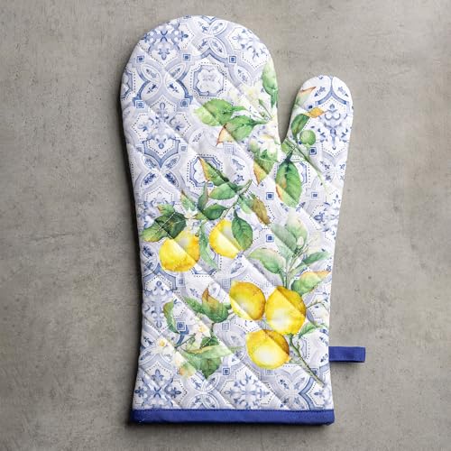 Maison d'Hermine Oven Gloves 100% Cotton Oven Mitt (030 - Citrus / 7.5" x 13" (Oven Mitt))