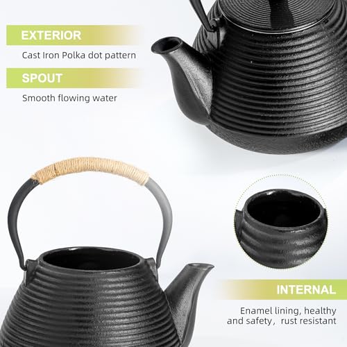 Japanese Tetsubin Tea Kettle Cast Iron Teapot with Stainless Steel Infuser 30 oz (Pagoda 30 oz / 900 ml)