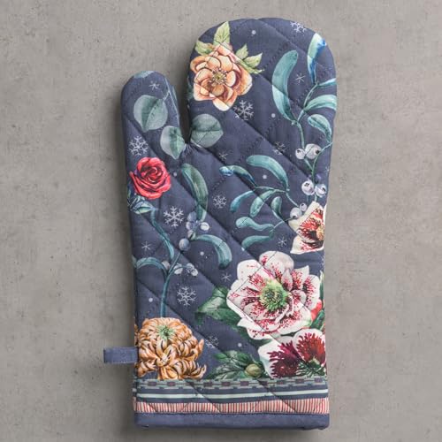 Maison d'Hermine Oven Gloves 100% Cotton Oven Mitt (086 - Christmas Joy / 7.5" x 13" (Oven Mitt))