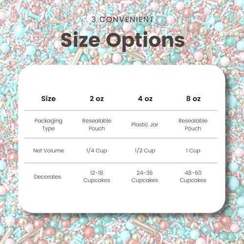 Old Hollywood Sprinkle Mix (Light Pink, Blue, Teal, Rose Gold)